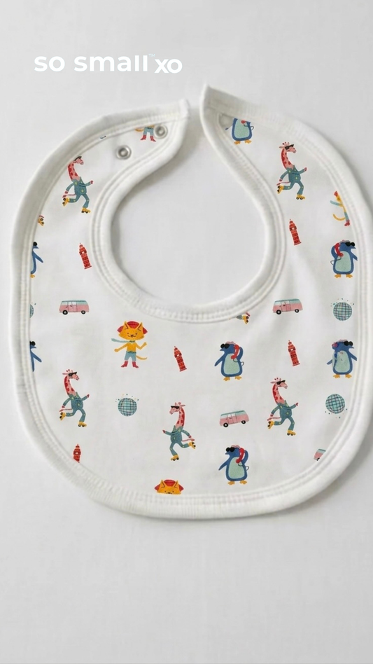 so small xo Terry-Lined Bib- Disco Baby