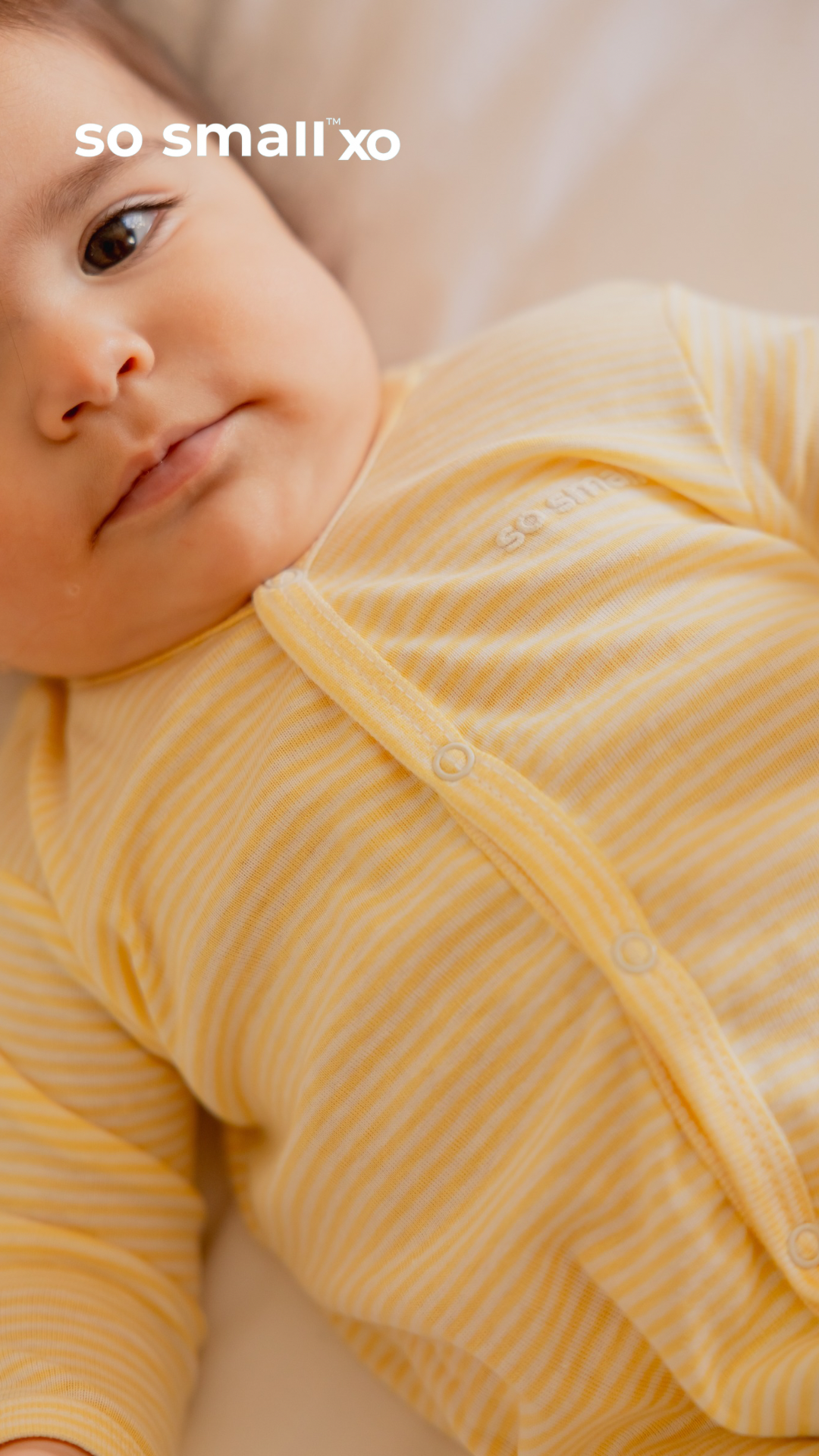 سالوبت so small xo بكباسين من القطن المصري الفاخر- مقلم أصفر فاتح