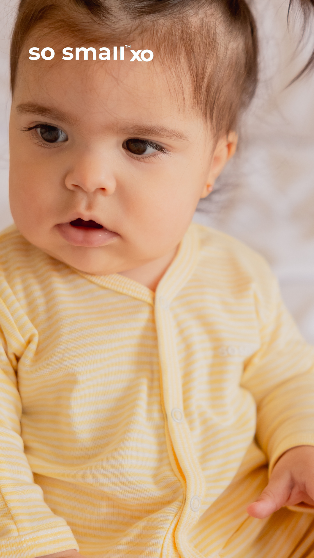 سالوبت so small xo بكباسين من القطن المصري الفاخر- مقلم أصفر فاتح