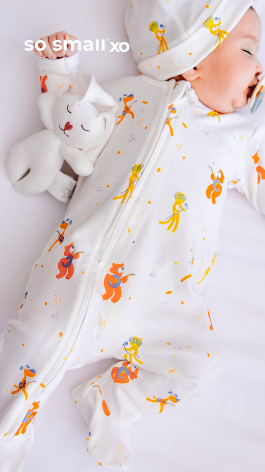 so small xo Zipper Footie- Dance with Me (Sold without Beanie)