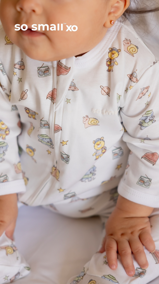 so small xo Zipper Footie- Love You to the Moon