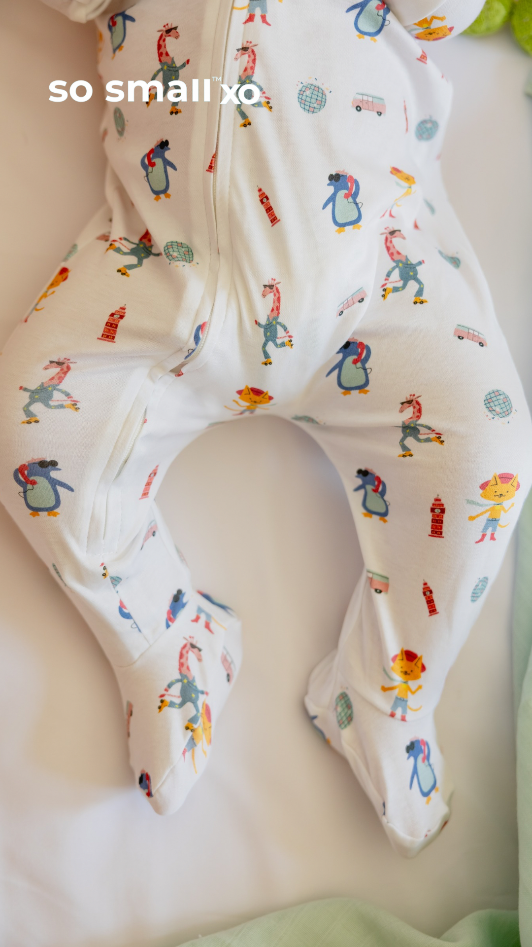so small xo Zipper Footie- Disco Baby