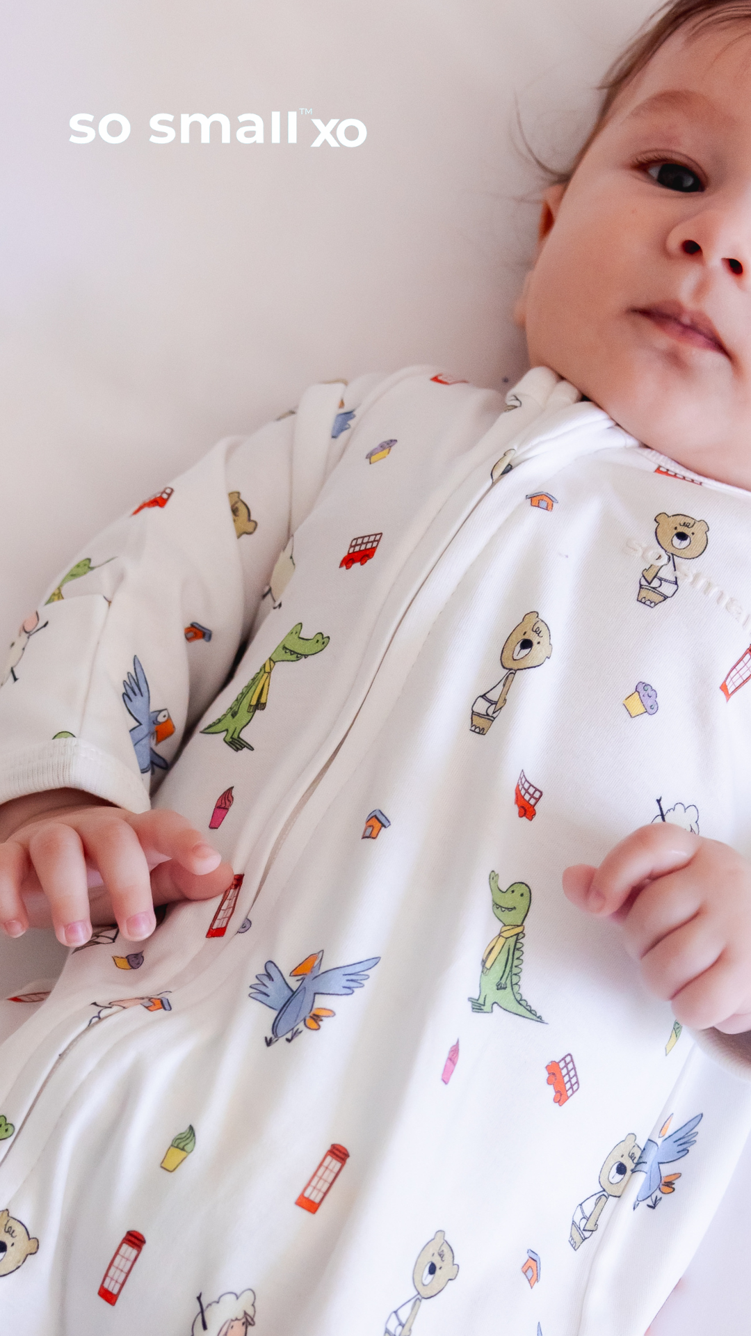 so small xo Zipper Footie- Playdates & Cupcakes