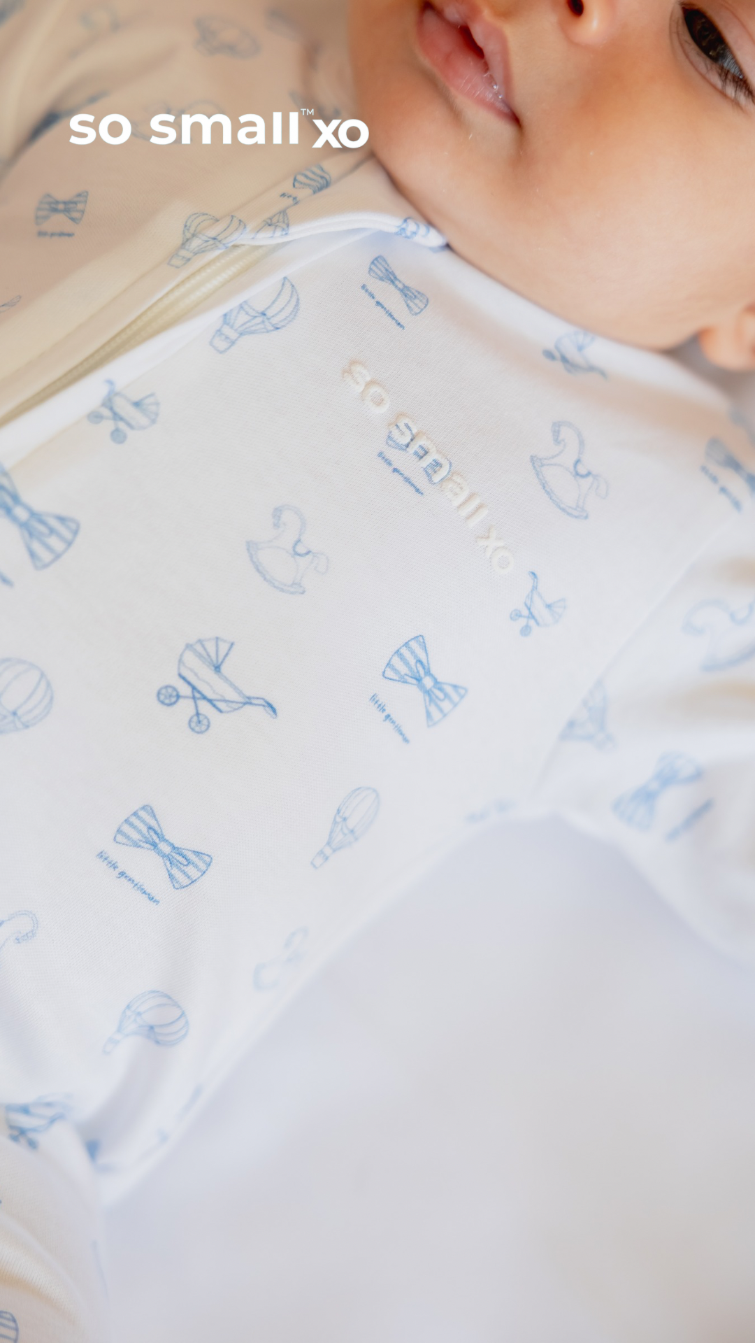 so small xo Zipper Footie- Little Gentleman
