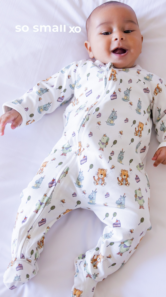 so small xo Zipper Footie- Sweetheart Picnics