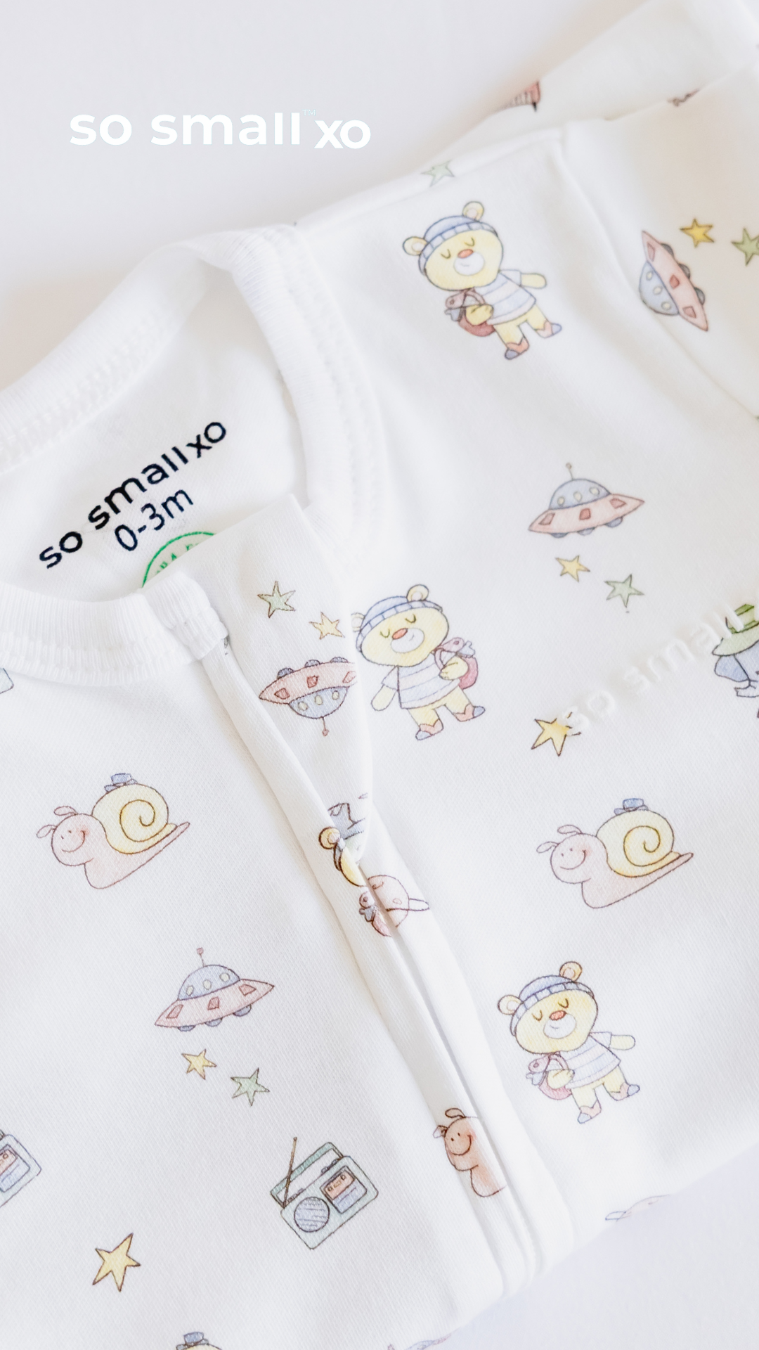 so small xo Zipper Footie- Love You to the Moon