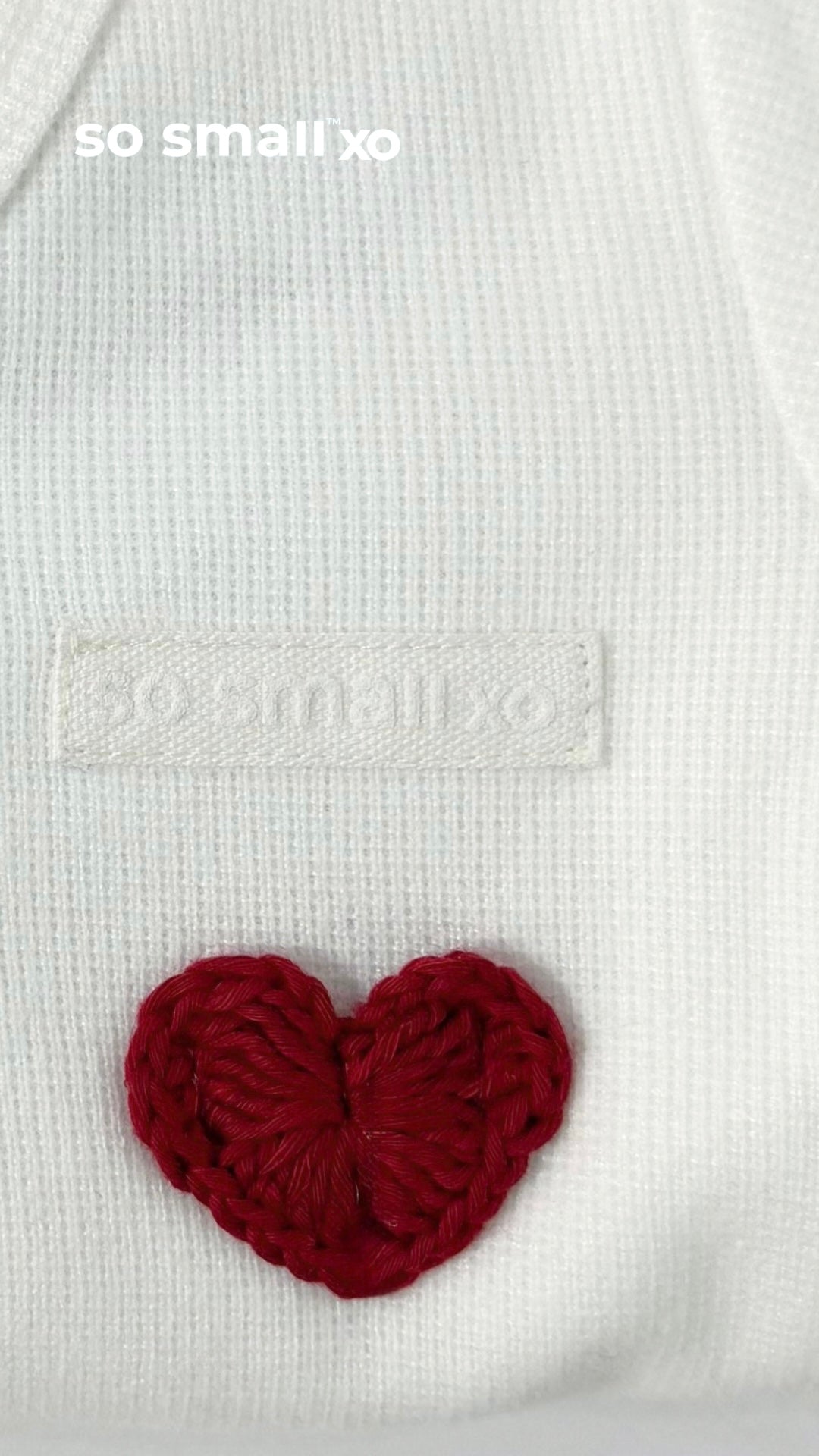 so small xo Winter Limited Edition Cotton Cashmere-Like Zipper Footie- Handmade Crochet Little Heart