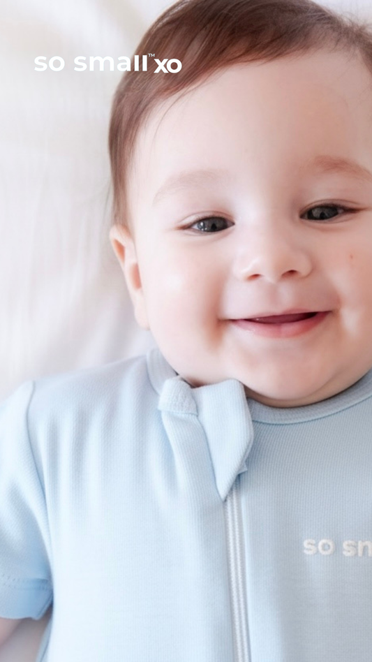 so small xo Half-Sleeved Zipper Romper- Sky Ride