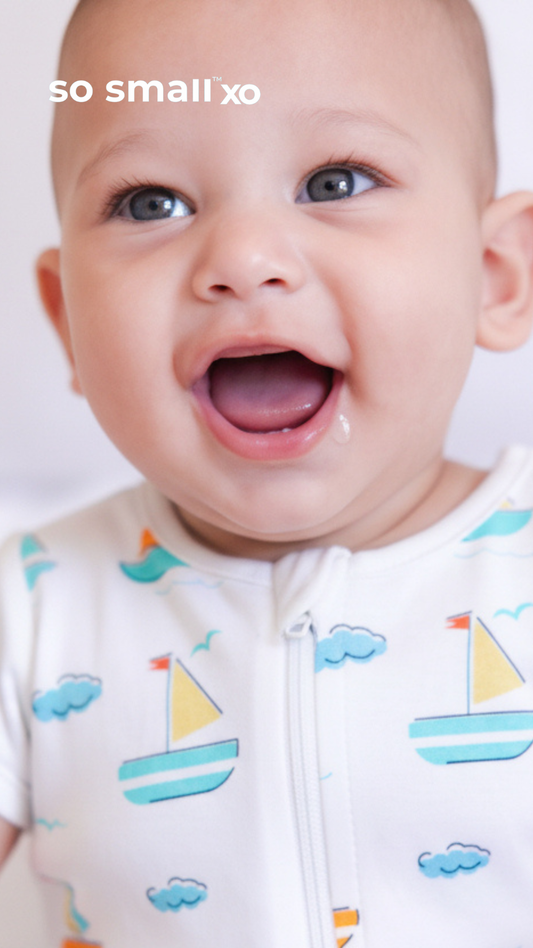so small xo Half-Sleeved Romper- Let’s Sail Away Baby
