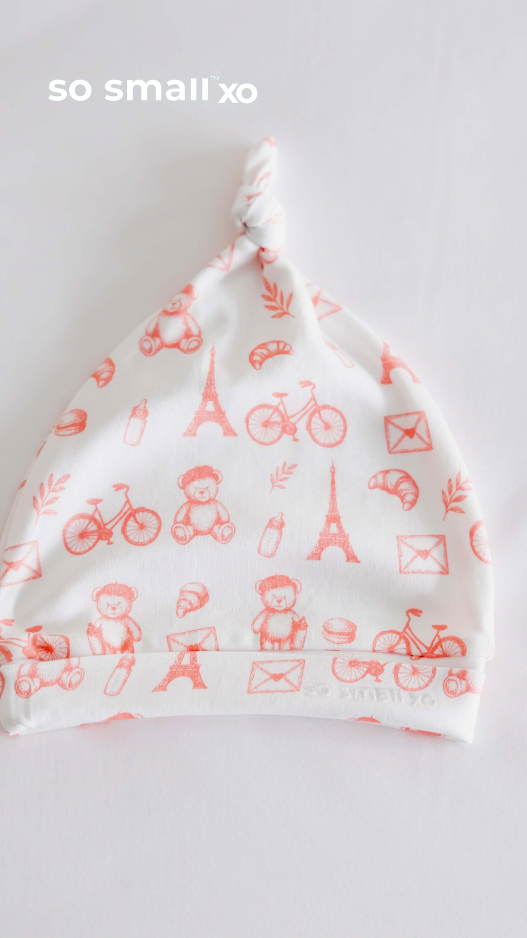 so small xo Knotted Beanie- Petit Paris Rose