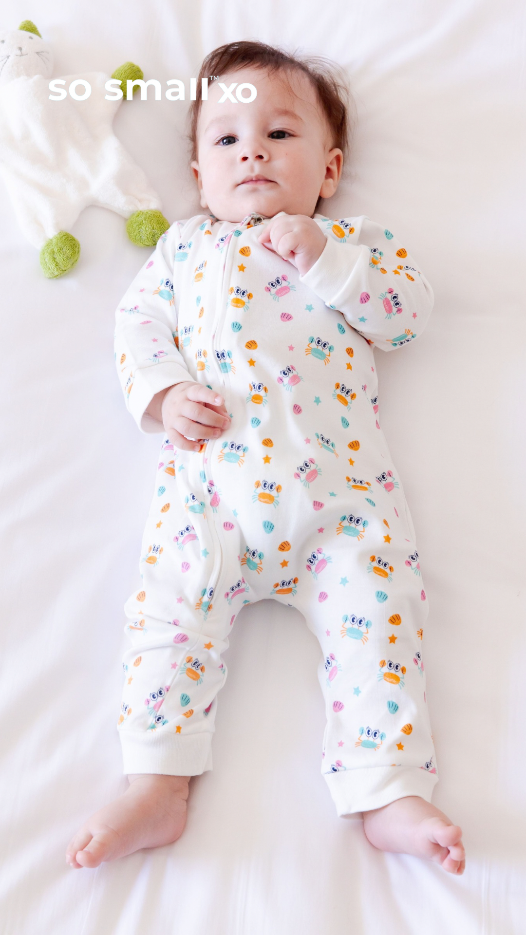 so small xo Footless Zipper Onesie- Friends of the Sea