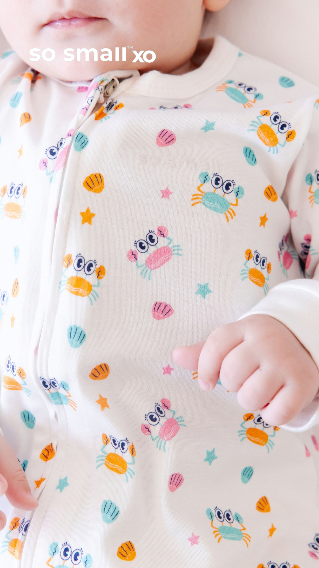 so small xo Footless Zipper Onesie- Friends of the Sea