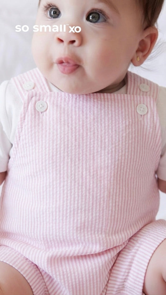 so small xo- Cotton Candy Striped Two-piece set (Bodysuit+ Jumpsuit)
