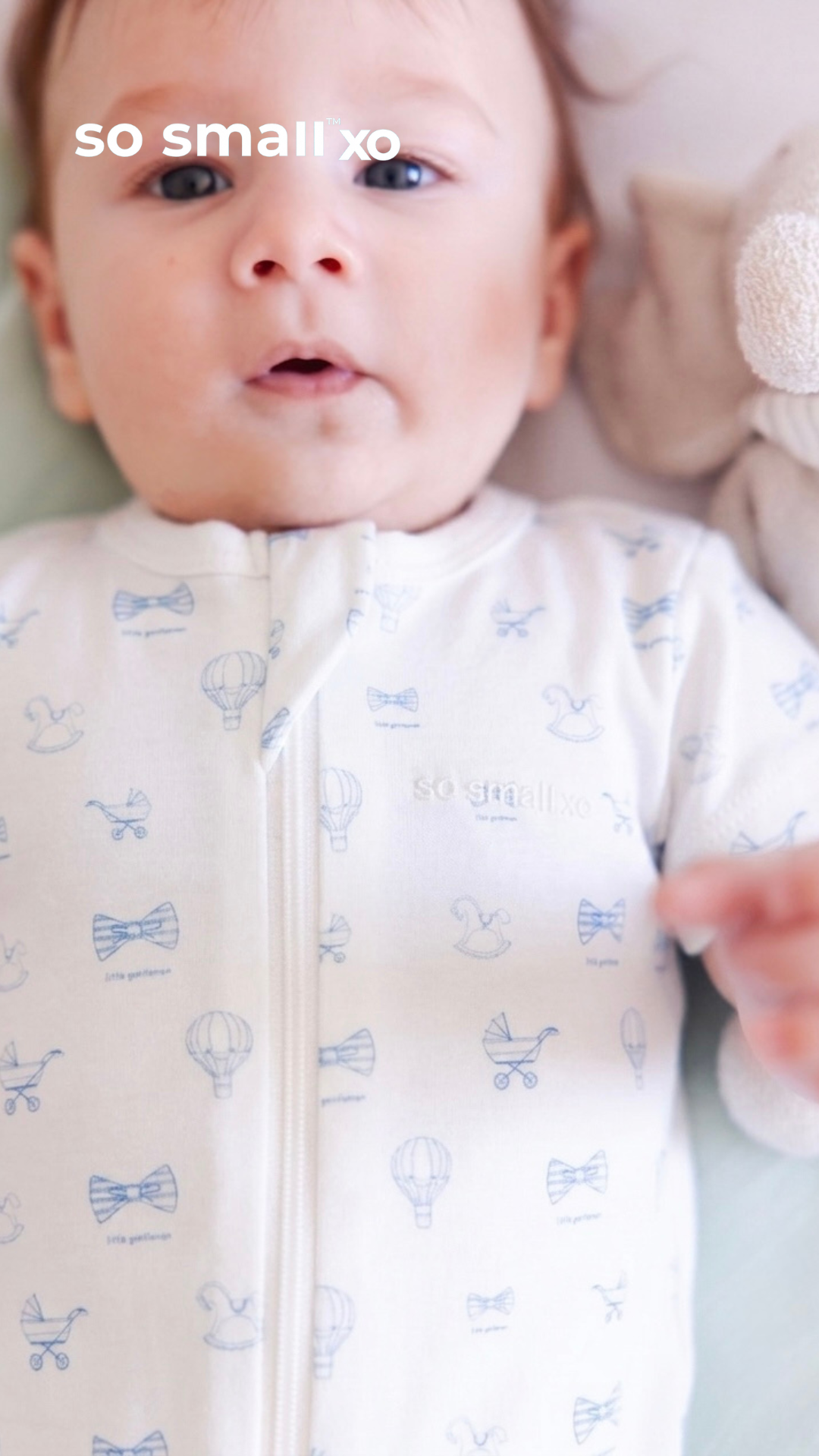 so small xo Half-Sleeved Zipper Romper- Little Gentleman