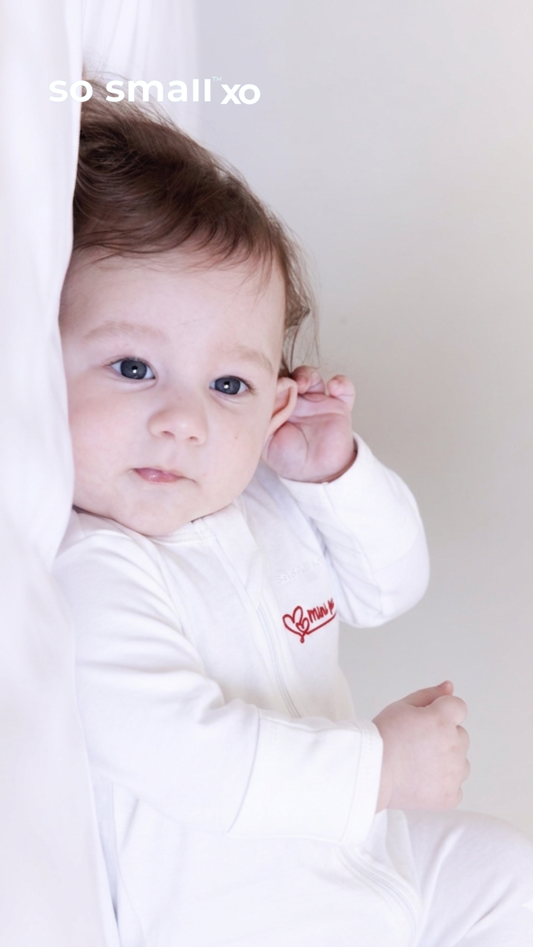 so small xo Zipper Footie- Mini You embroidered