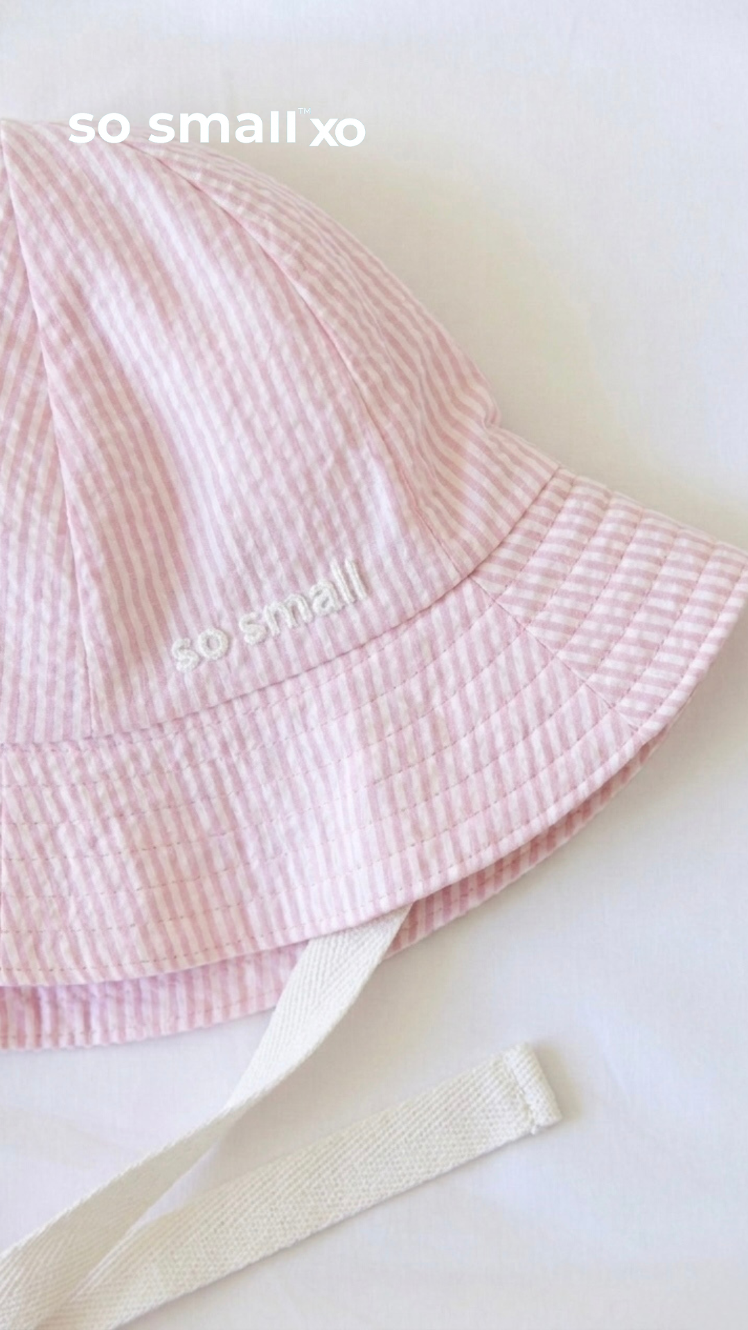 so small xo Sun Hat- Cotton Candy Striped