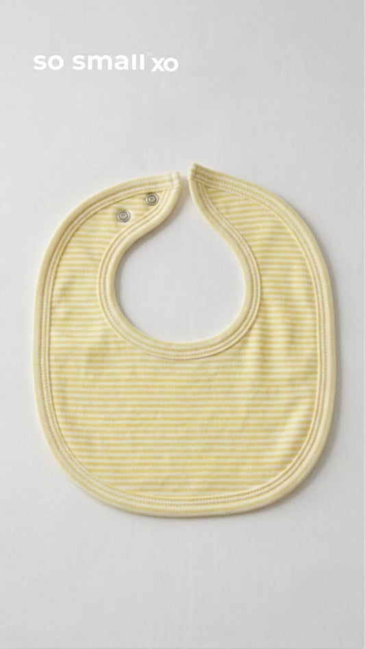 so small xo Terry-Lined Bib- Butter Cup