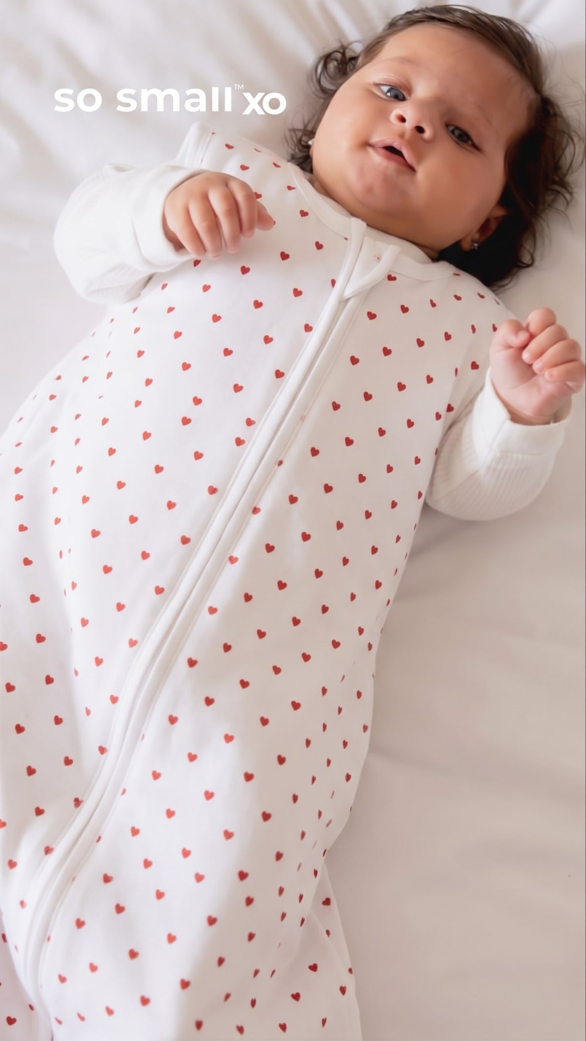 so small xo Winter Padded Sleeping Bag- Tiny Hearts