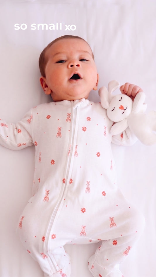 so small xo Zipper Footie- Ballerina Girl