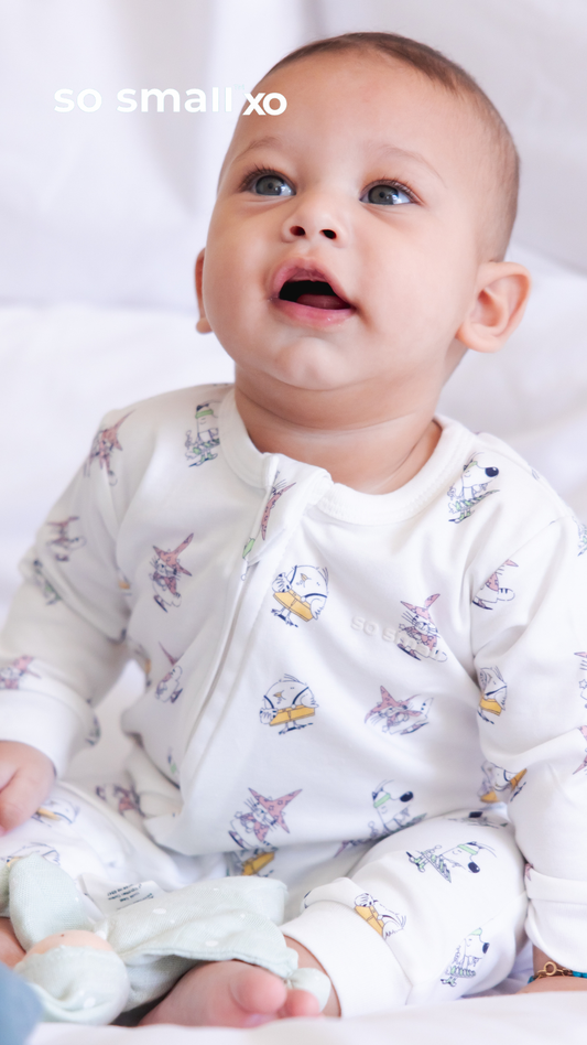 so small xo Footless Zipper Onesie- Carnival