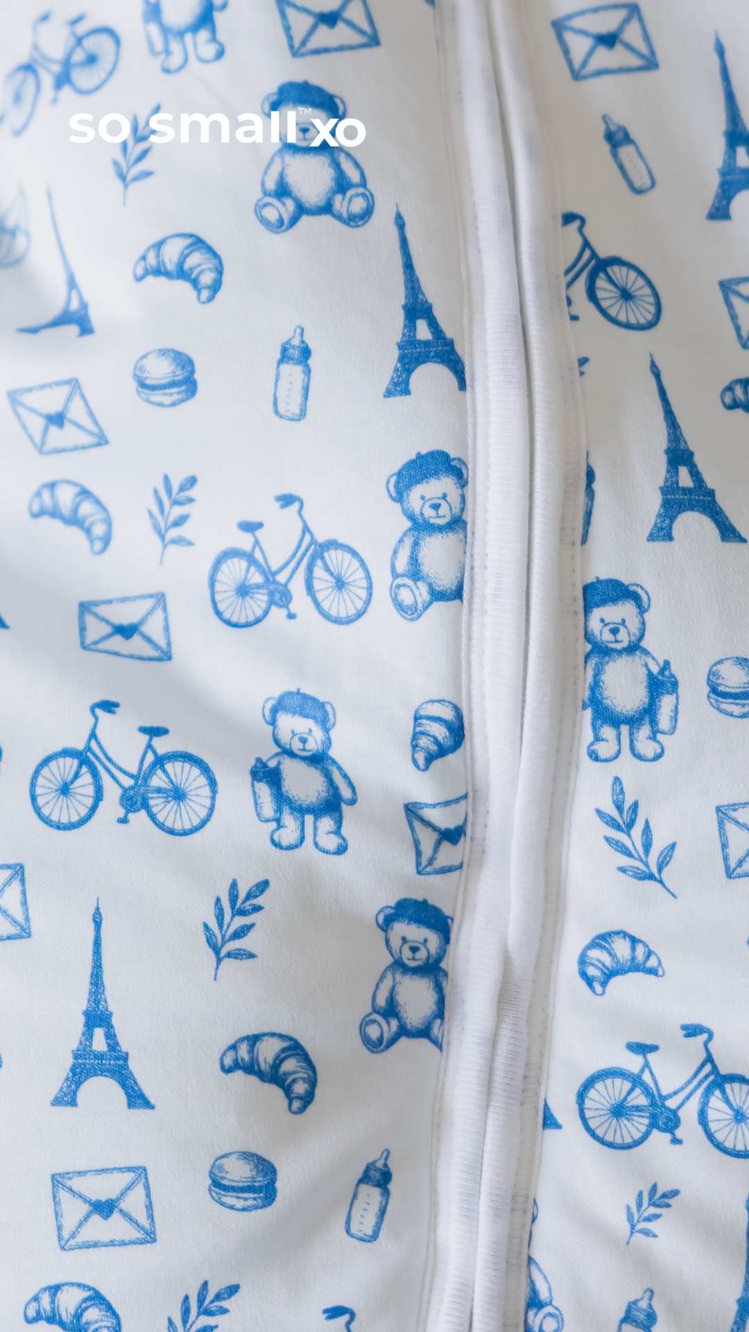 so small xo Winter Padded Sleeping Bag- Petit Paris Bleu