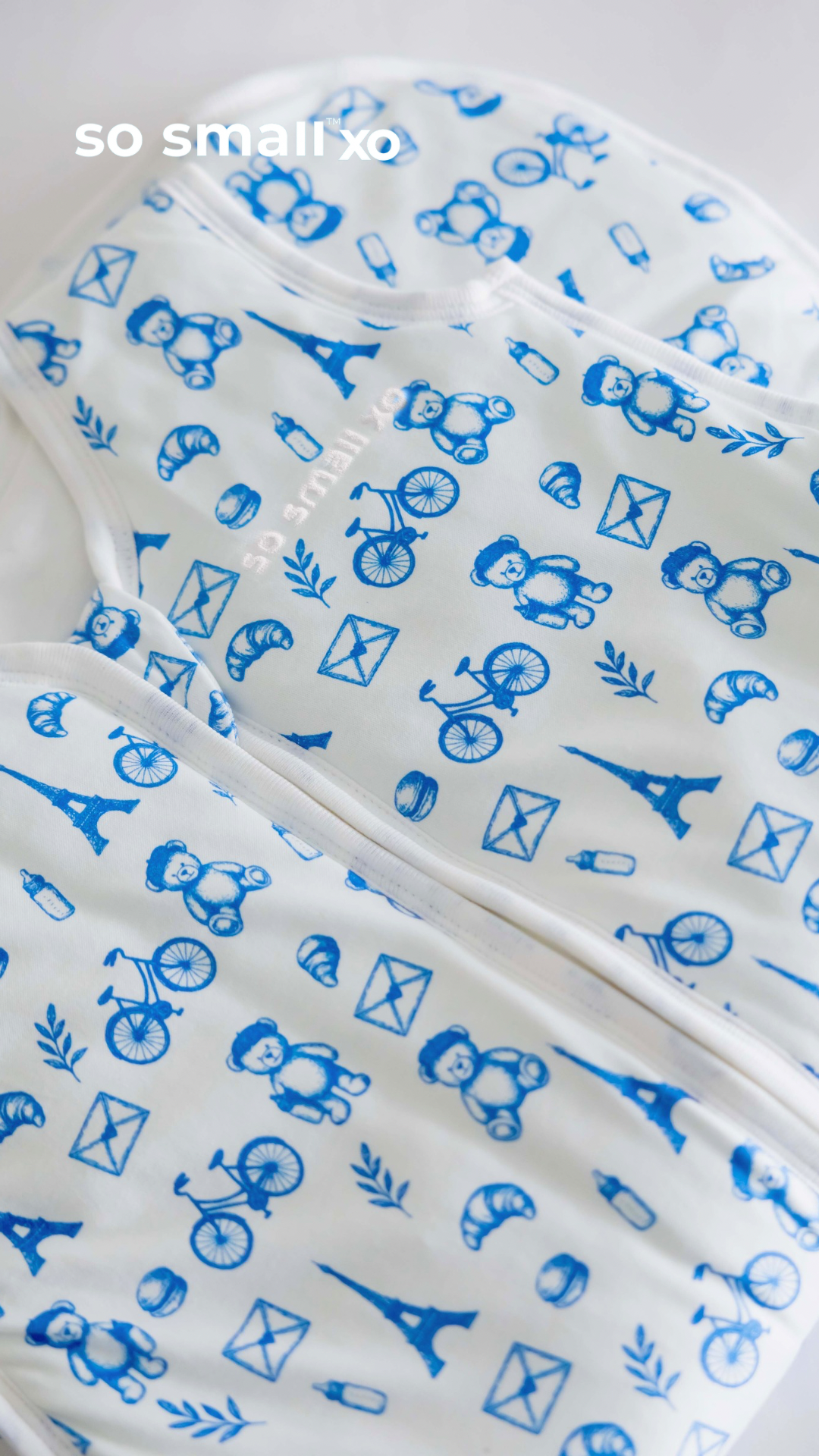 so small xo Winter Padded Sleeping Bag- Petit Paris Bleu