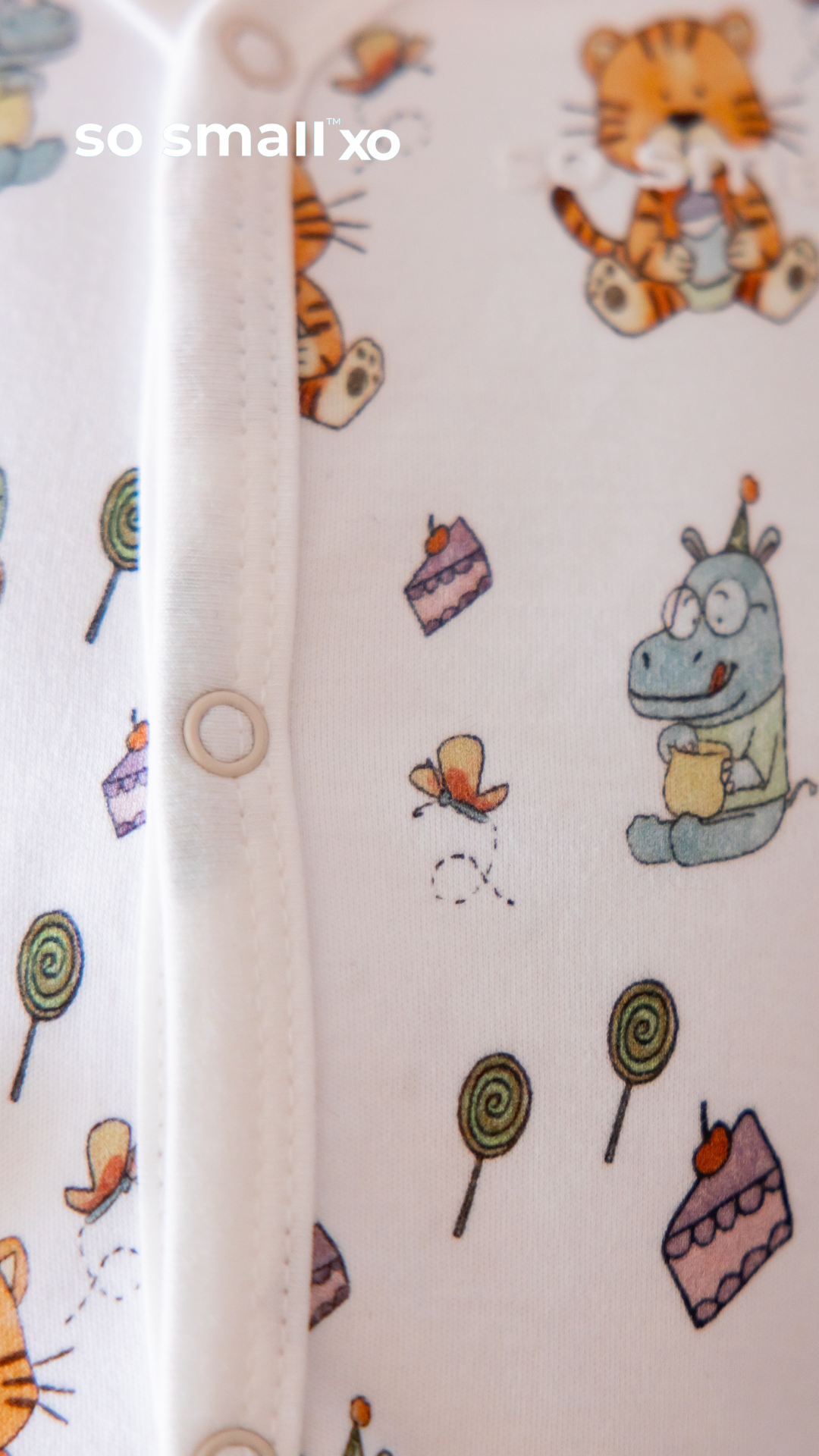 so small xo Middle Snap Footie- Sweetheart Picnics