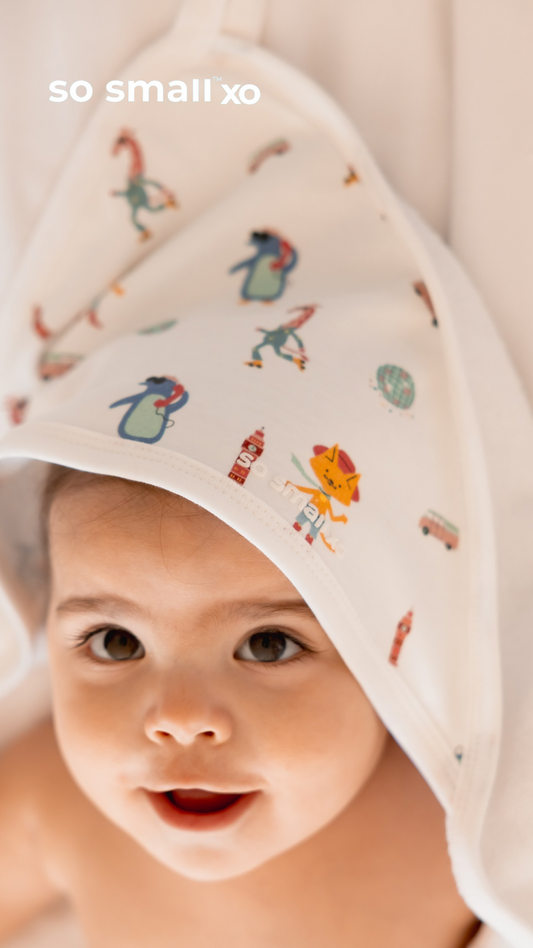 so small xo Hooded Towel- Disco Baby