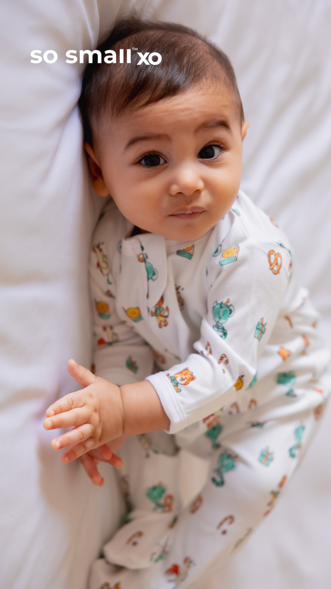 so small xo Zipper Footie- Birthday Party