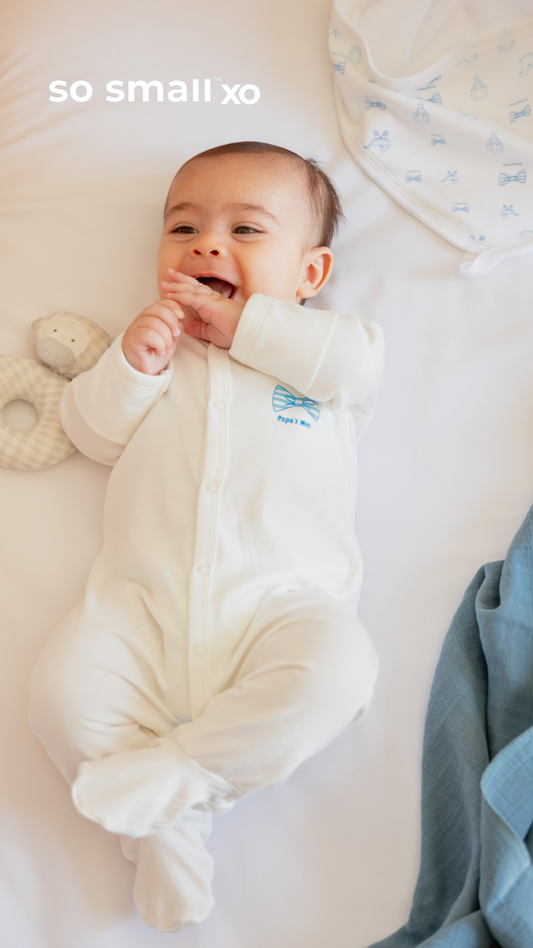 so small xo Middle Snap Footie- Papa's Mini