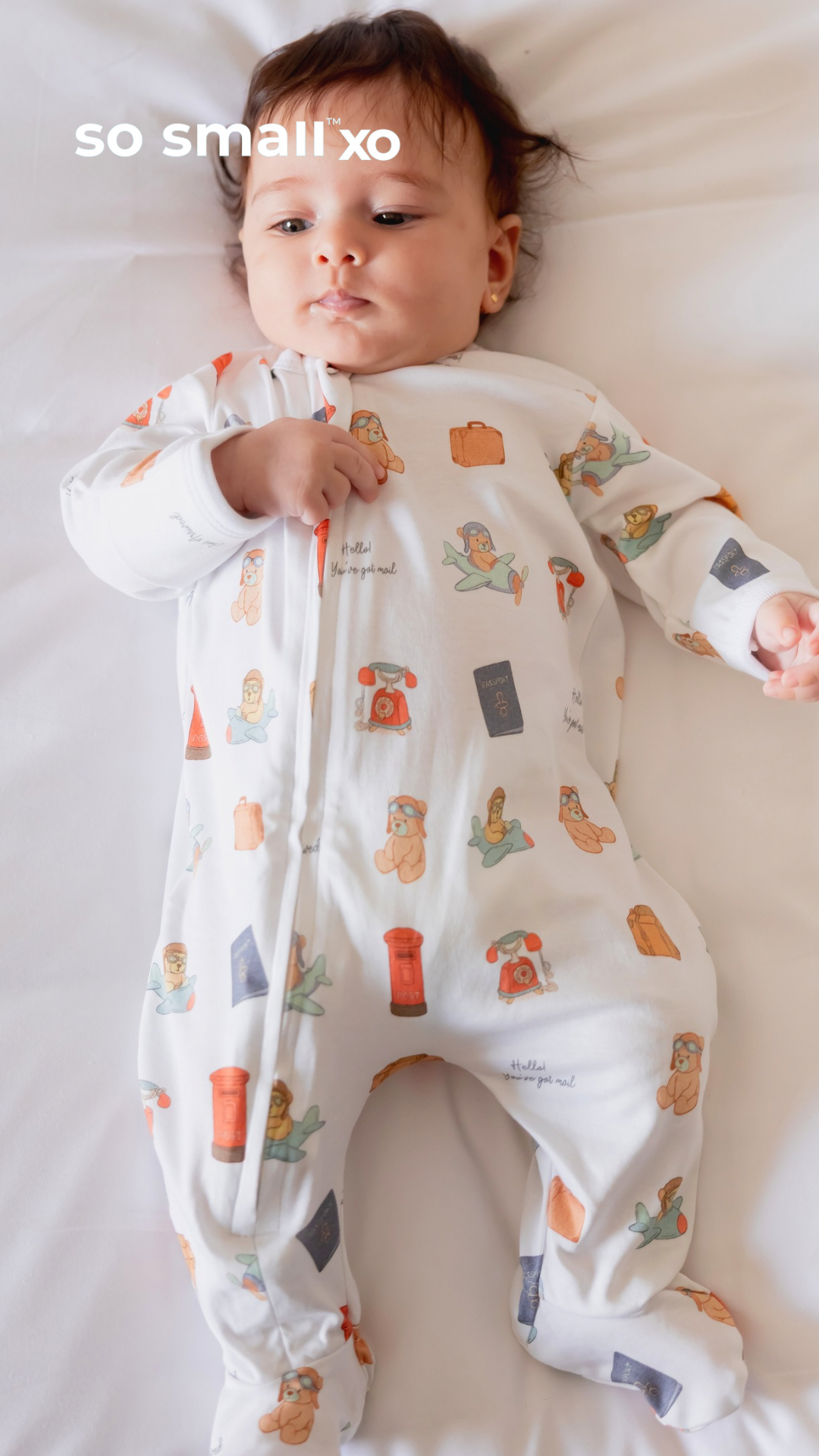 so small xo Zipper Footie- Mom! You've Got Mail