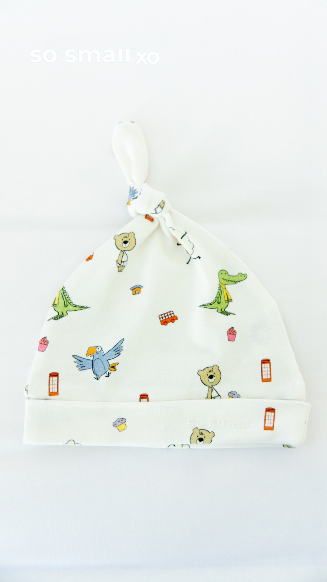 so small xo Knotted Beanie- Playdates & Cupcakes