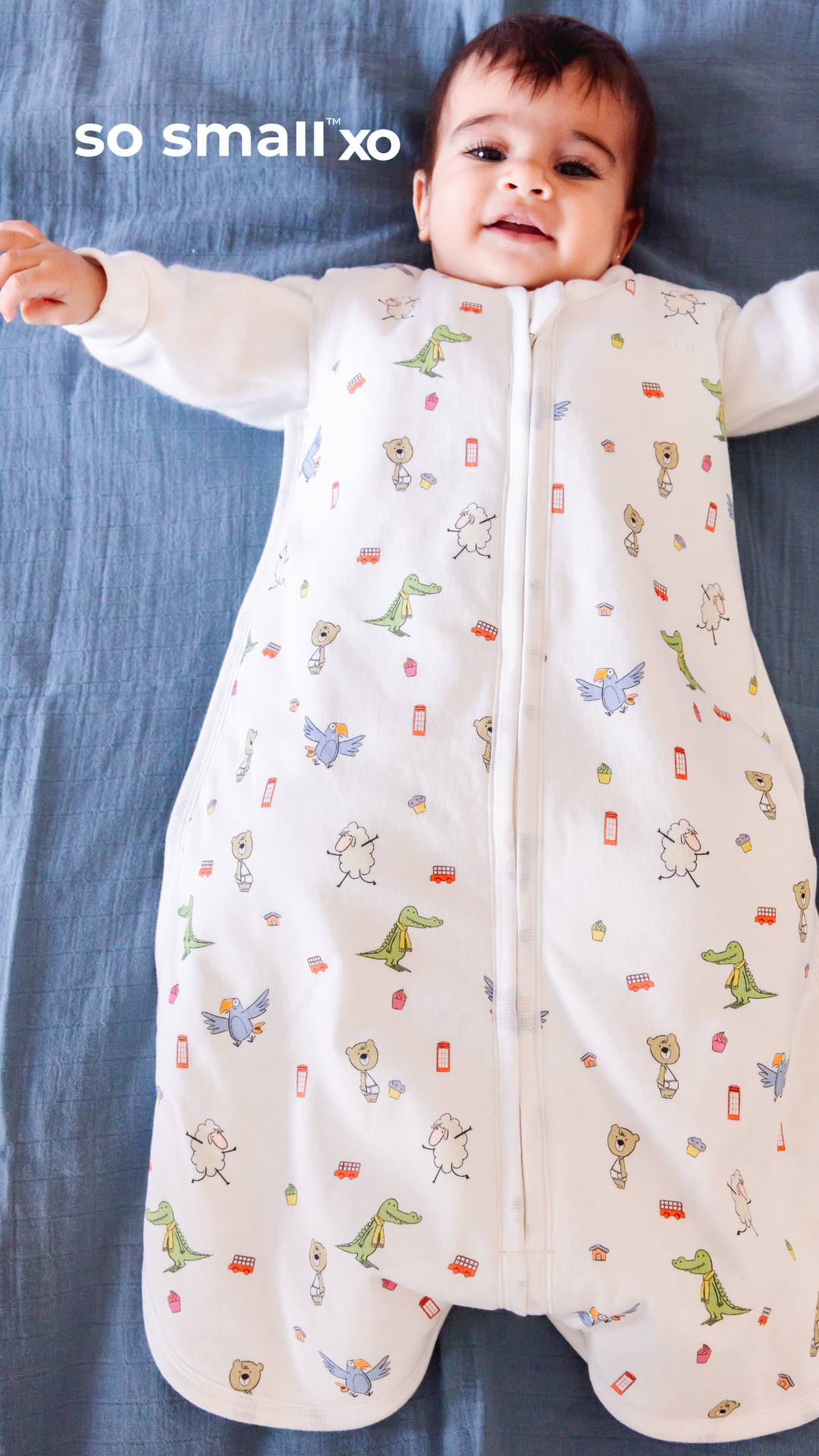 so small xo Winter Padded Sleeping Bag- Playdates & Cupcakes