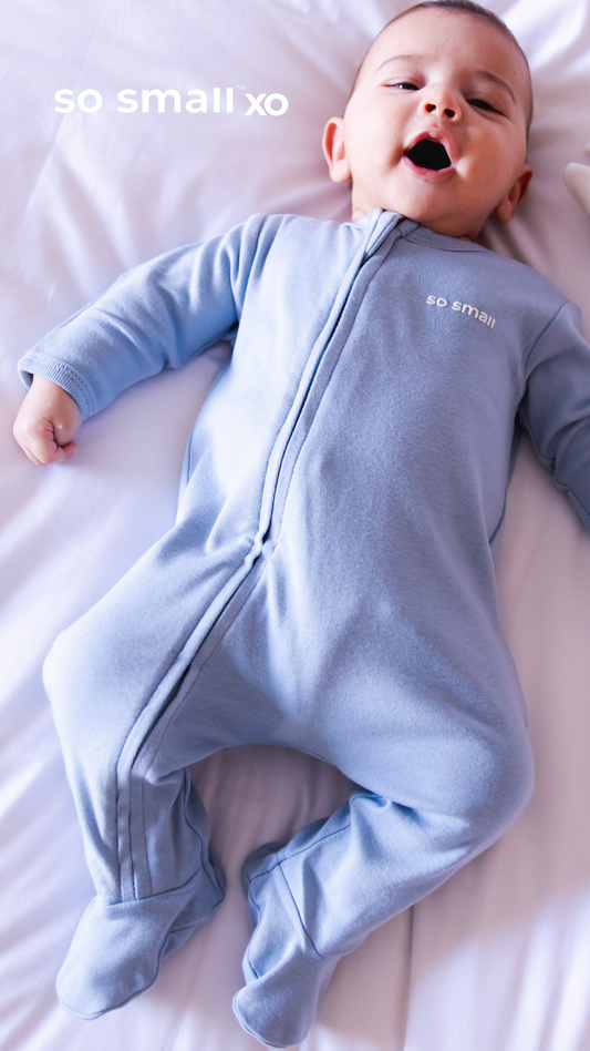 so small xo Zipper Footie- Sky Ride