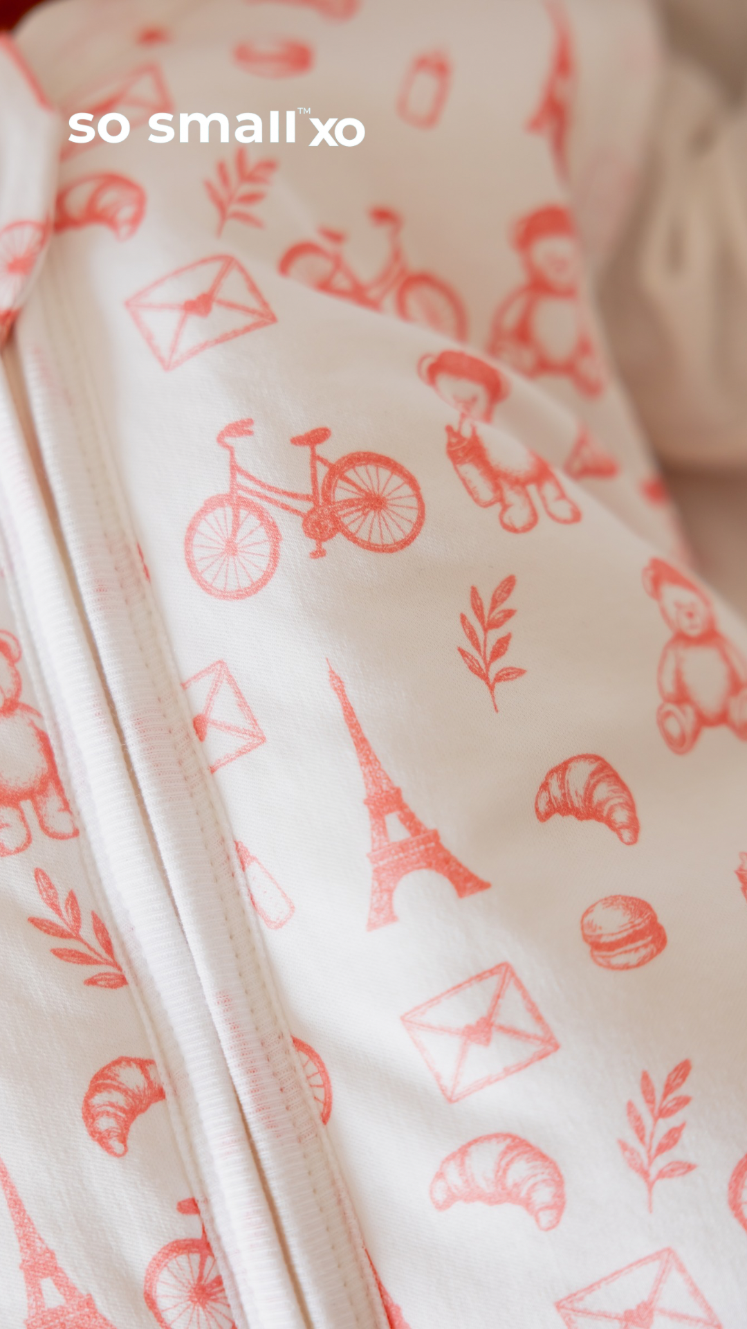 so small xo Winter Padded Sleeping Bag- Petit Paris Rose