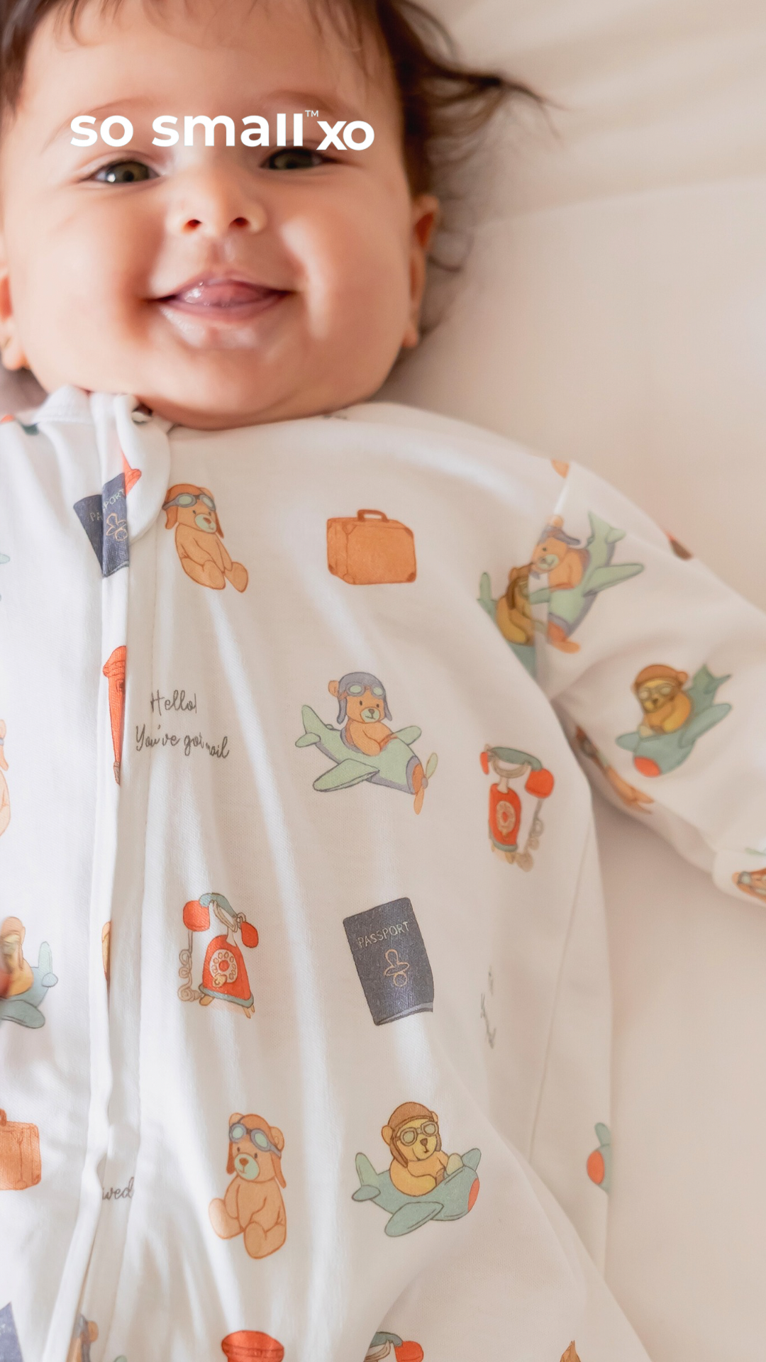 so small xo Zipper Footie- Mom! You've Got Mail