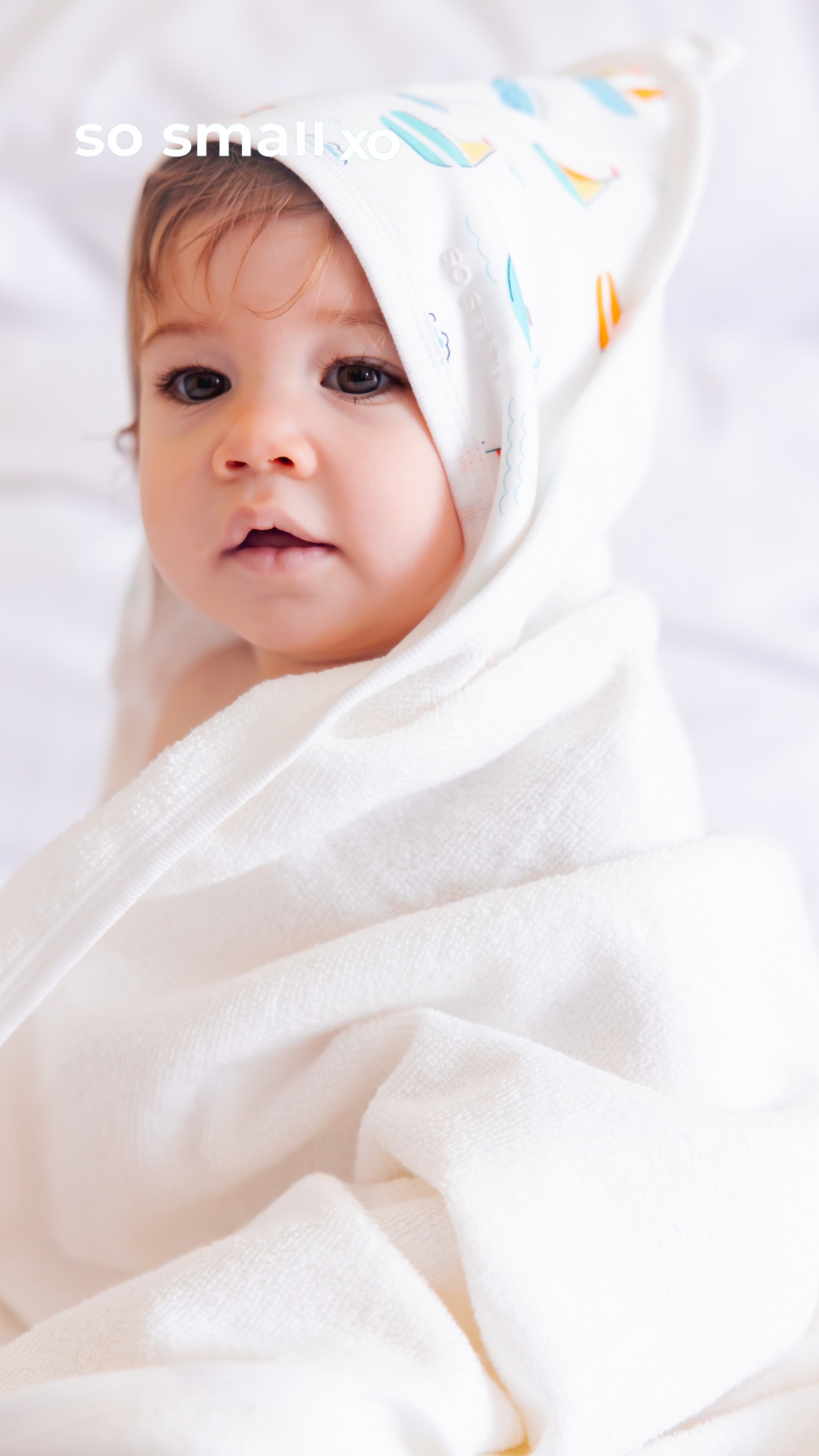 so small xo Hooded Bath Towel- Let's Sail Away