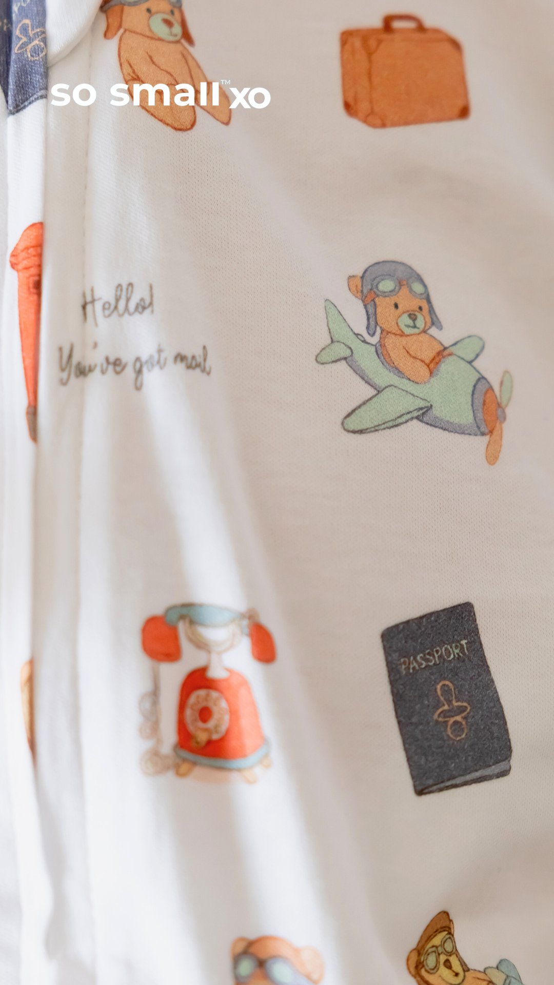 so small xo Zipper Footie- Mom! You've Got Mail