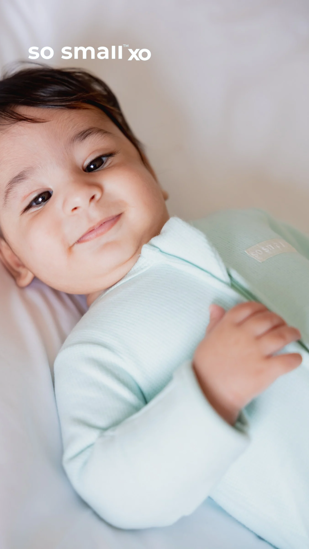 so small xo Winter Limited Edition Cotton Cashmere-Like Zipper Footie- Mint Soufflé