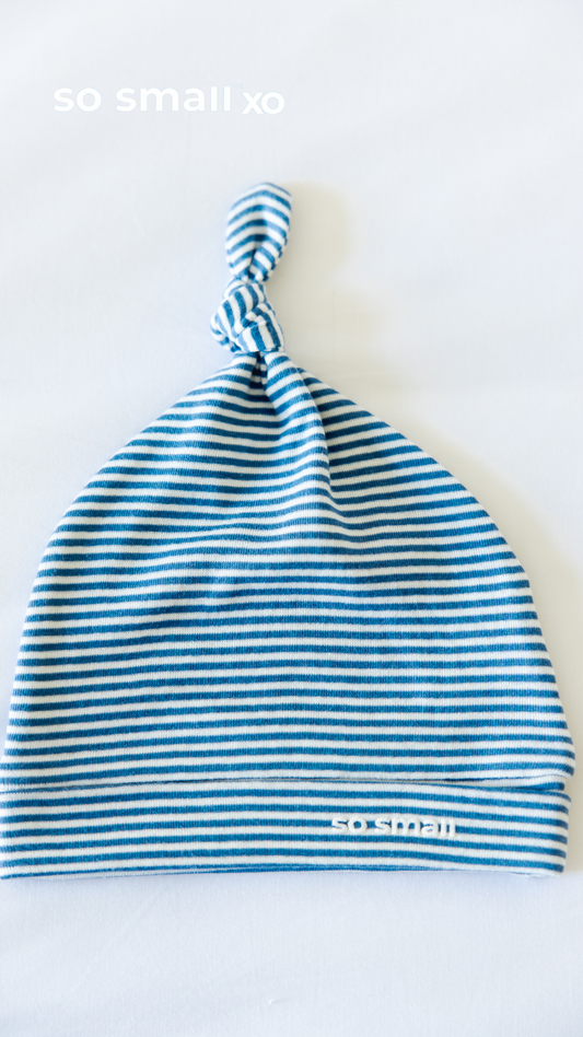 so small xo Striped Knotted Beanie- Hawaiian Surf