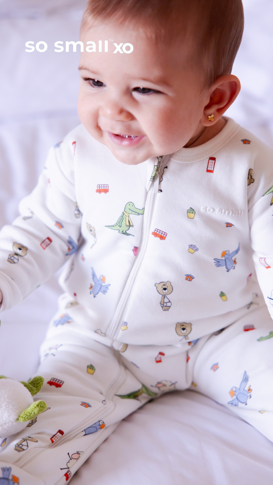 so small xo Padded Winter Footie- Playdates & Cupcakes