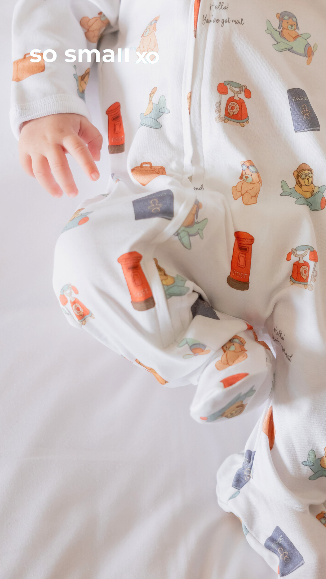 so small xo Zipper Footie- Mom! You've Got Mail