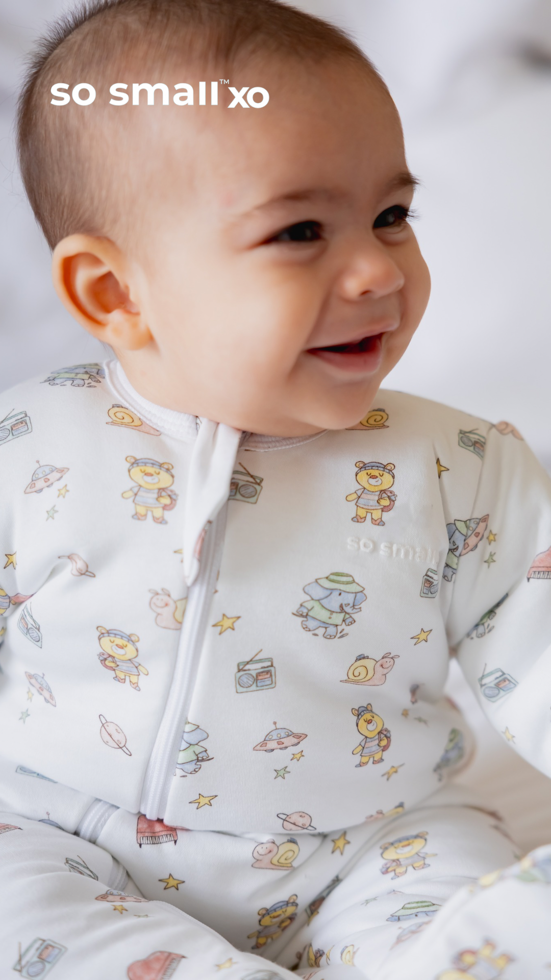 so small xo Padded Winter Footie- Love you to the Moon