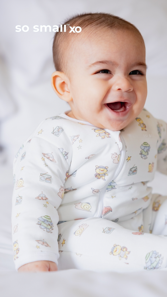 so small xo Padded Winter Footie- Love you to the Moon