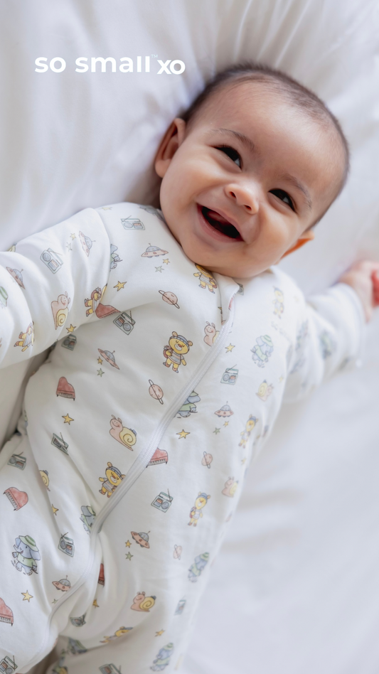 so small xo Padded Winter Footie- Love you to the Moon