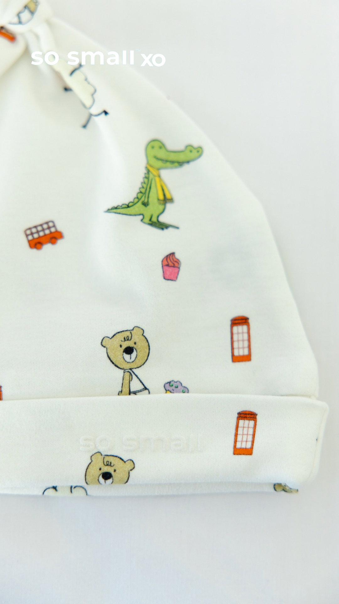 so small xo Knotted Beanie- Playdates & Cupcakes