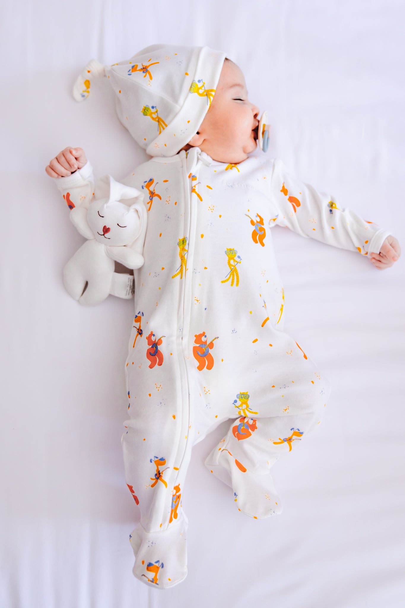 Organic Zipper Footie-Dance with Me (Beanie is Sold Separately)