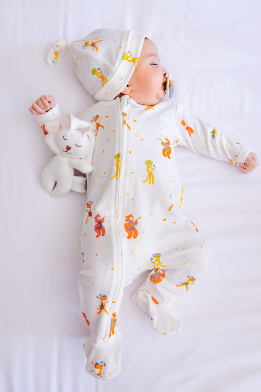 Organic Zipper Footie-Dance with Me (Beanie is Sold Separately)