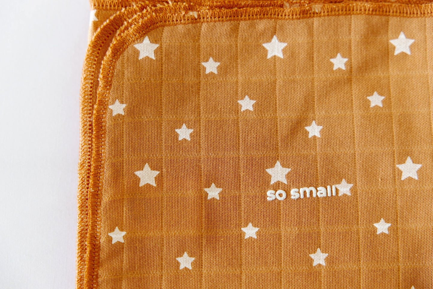 Certified Organic Muslin Swaddle Blanket- Starry Caramel