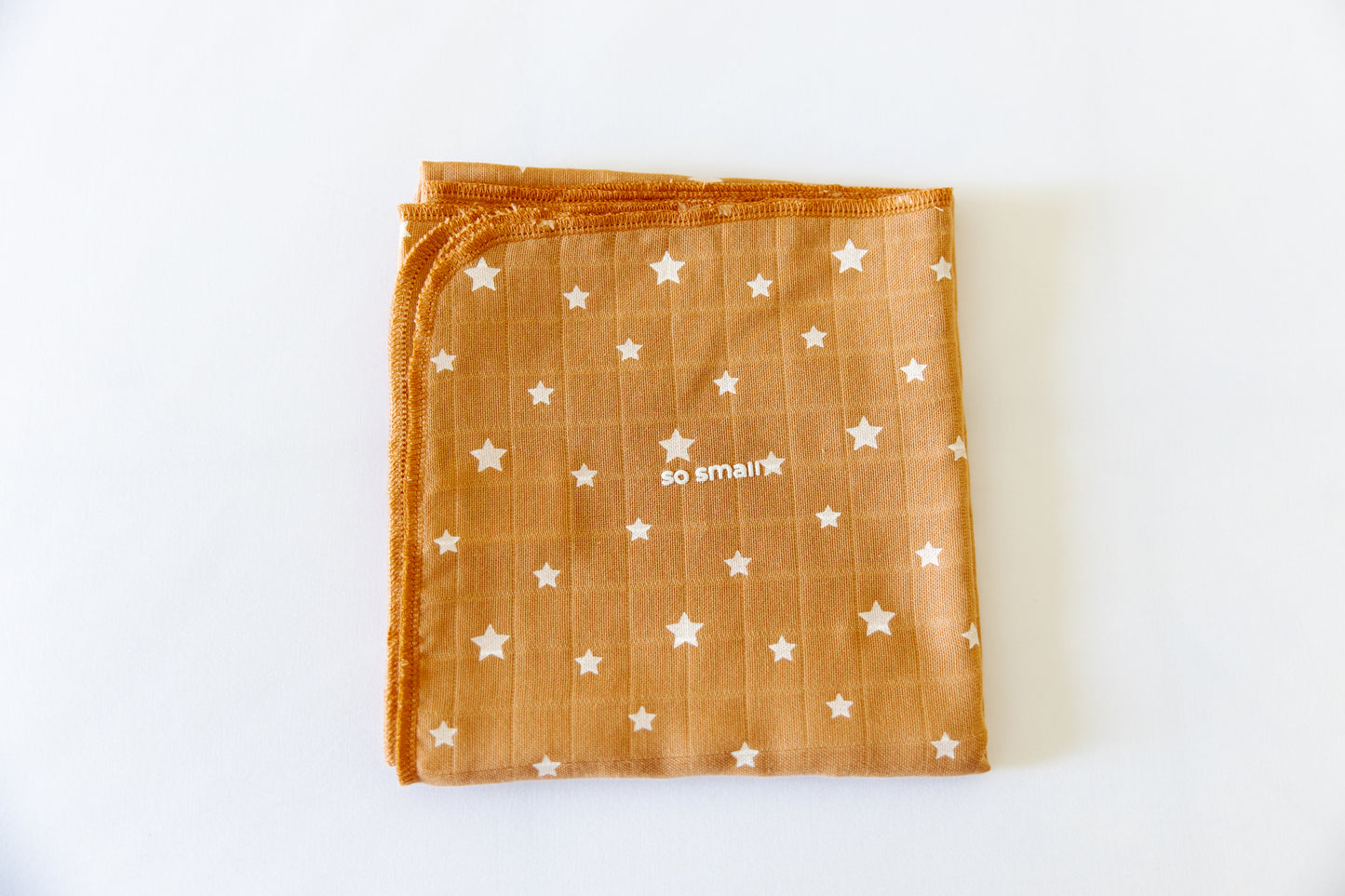 Certified Organic Muslin Swaddle Blanket- Starry Caramel